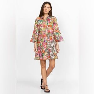 Johnny Was Wild Garden Easy Fit Tiered Dress Sz M